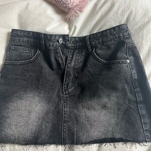 Classic Black Denim Skirt
